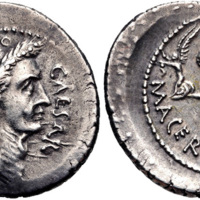 Denarius with Portrait of Julius Caesar